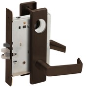 SCHLAGE Grade 1 Storeroom Mortise Lock, Less Cylinder, 06 Lever, L Escutcheon, Dark Oxidized Satin Bronze Oi L9080L 06L 613